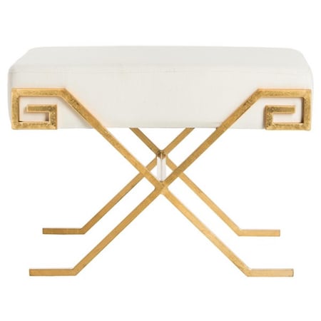 Safavieh Luna Greek Key Bench, Light Beige FOX6281A